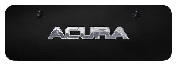 Acura Acura Chrome on Black 3D Bar Mini License Plate - ACU.N.CBM