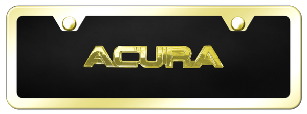 Acura Acura OEM Name Mini Kit - Gold on Black License Plate - ACU.N.GBMK