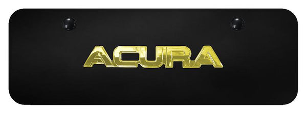 Acura Acura Gold on Black 3D Bar Mini License Plate - ACU.N.GBM