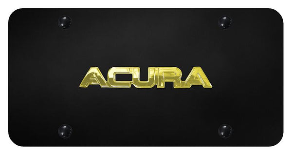 Acura Acura Gold on Black 3D Bar License Plate - ACU.N.GB