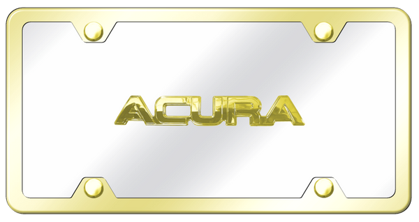 Acura Acura OEM Name Plate Kit - Gold on Mirrored License Plate - ACU.N.GCK