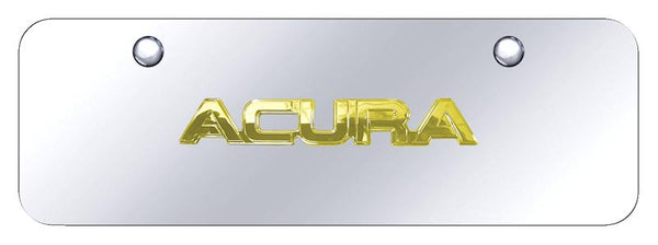 Acura Acura Gold on Chrome 3D Bar Mini License Plate - ACU.N.GCM
