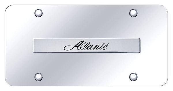 Cadillac Allante Chrome on Chrome 3D Bar License Plate - ALL.N.CC