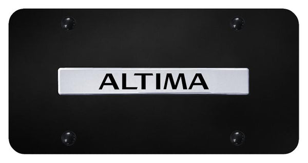 Nissan Altima Chrome on Black 3D Bar License Plate - ALT.N.CB