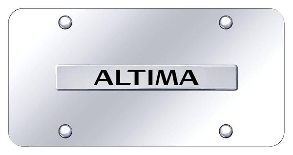 Nissan Altima Chrome on Chrome 3D Bar License Plate - ALT.N.CC