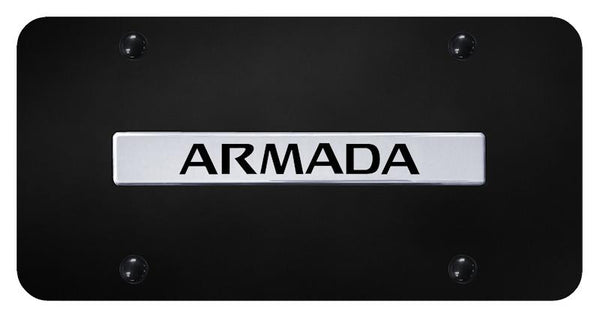 Nissan Armada Chrome on Black 3D Bar License Plate - ARM.N.CB