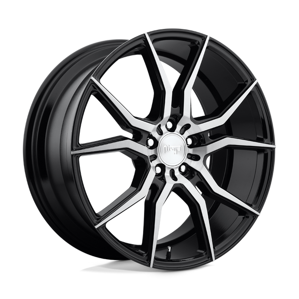 Niche 1PC M166 ASCARI GLOSS BLACK BRUSHED Wheels for 2004-2008 ACURA TL TYPE-S [] - 19X8.5 35 mm - 19"  - (2008 2007 2006 2005 2004)