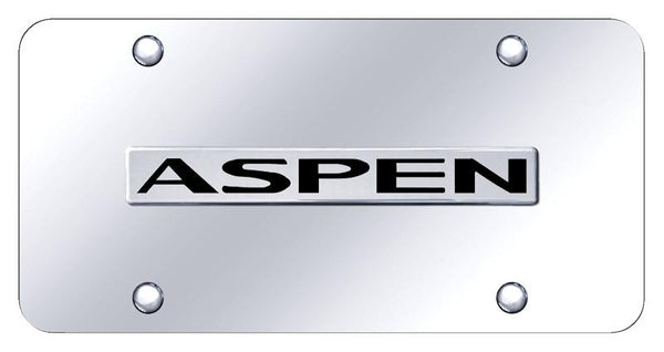 Chrysler Aspen Chrome on Chrome 3D Bar License Plate - ASP.N.CC