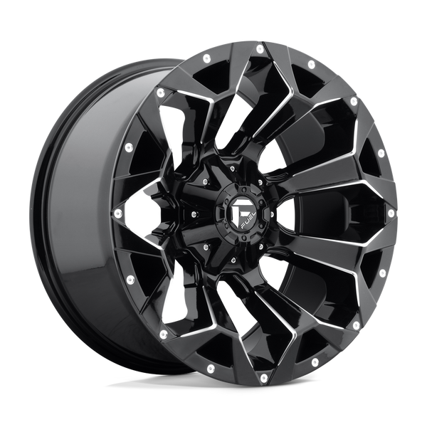 Fuel 1PC D576 ASSAULT GLOSS BLACK MILLED Wheels for 2013-2023 FORD F-250 F-350 SUPER DUTY [] - 20X9 20 mm - 20"  - (2023 2022 2021 2020 2019 2018 2017 2016 2015 2014 2013)