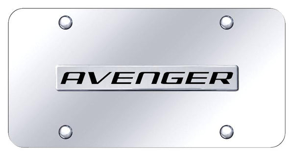 Dodge Avenger Chrome on Chrome 3D Bar License Plate - AVE.N.CC