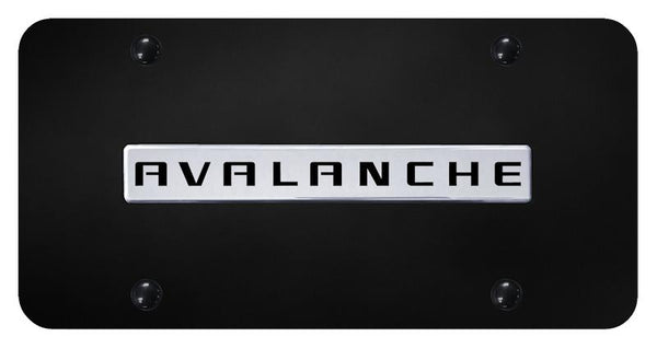 Chevrolet Avalanche Chrome on Black 3D Bar License Plate - AVL.N.CB