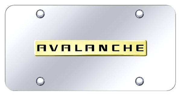 Chevrolet Avalanche Gold on Chrome 3D Bar License Plate - AVL.N.GC