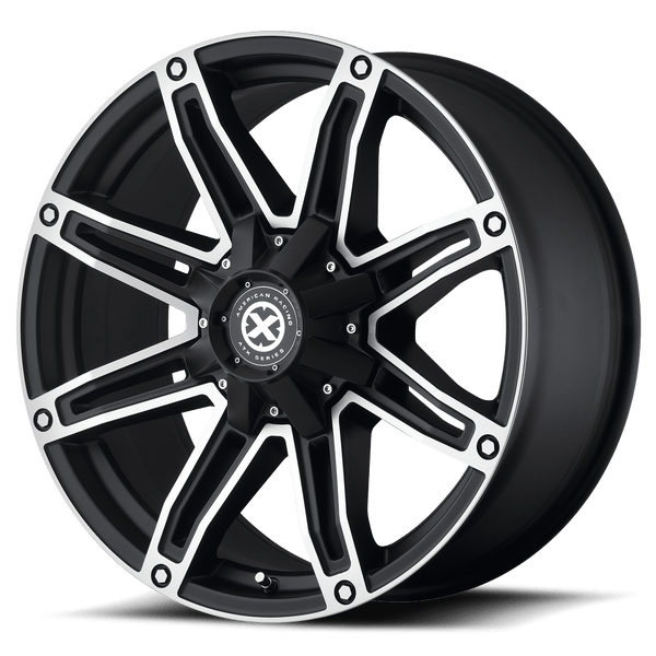 ATX Series AX193 AXE SATIN BLACK WITH MACHINED FACE Wheels for 2010-2020 FORD F-150 [] - 18X8.5 18 mm - 18"  - (2020 2019 2018 2017 2016 2015 2014 2013 2012 2011 2010)