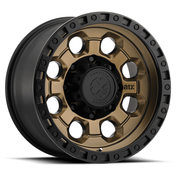 ATX Series AX201 MATTE BRONZE WITH BLACK LIP Wheels for 2020-2022 JEEP GLADIATOR [LIFTED ONLY] - 18X9 0 MM - 18"  - (2022 2021 2020)