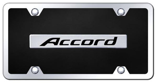 Honda Accord Chrome & Black Acrylic Plate + Frame Kit License Plate - B.ACC.CBK