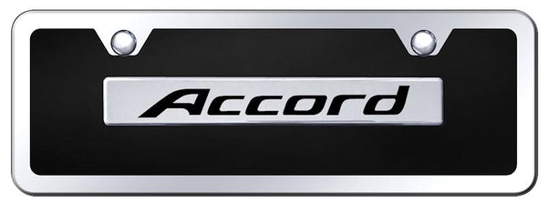 Honda Accord Chrome & Black Acrylic Mini Plate + Frame Kit License Plate - B.ACC.CBMK