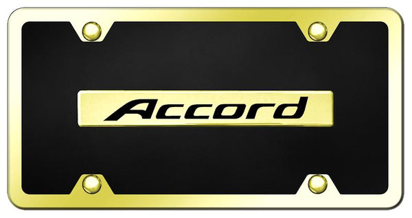 Honda Accord Gold & Black Acrylic Plate + Frame Kit License Plate - B.ACC.GBK