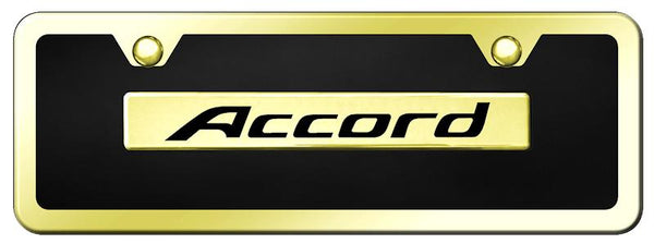 Honda Accord Gold & Black Acrylic Mini Plate + Frame Kit License Plate - B.ACC.GBMK