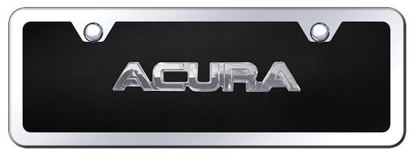 Acura Acura Chrome & Black Acrylic Mini Plate + Frame Kit License Plate - B.ACU.CBMK