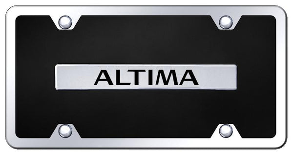 Nissan Altima Chrome & Black Acrylic Plate + Frame Kit License Plate - B.ALT.CBK