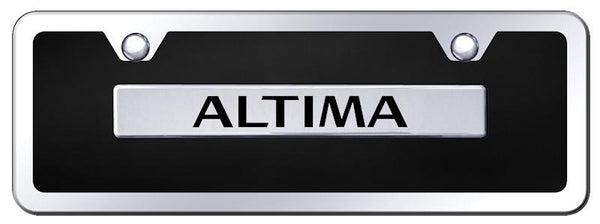 Nissan Altima Chrome & Black Acrylic Mini Plate + Frame Kit License Plate - B.ALT.CBMK