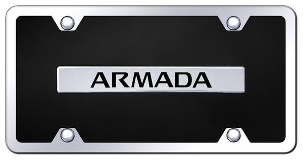 Nissan Armada Chrome & Black Acrylic Plate + Frame Kit License Plate - B.ARM.CBK