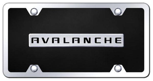 Chevrolet Avalanche Chrome & Black Acrylic Plate + Frame Kit License Plate - B.AVL.CBK