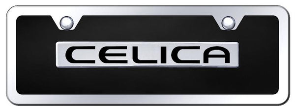 Toyota Celica Chrome & Black Acrylic Mini Plate + Frame Kit License Plate - B.CEL.CBMK