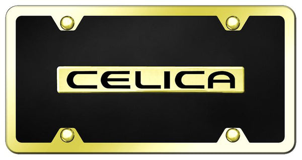 Toyota Celica Gold & Black Acrylic Plate + Frame Kit License Plate - B.CEL.GBK