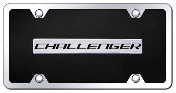 Dodge Challenger Chrome & Black Acrylic Plate + Frame Kit License Plate - B.CHA.CBK