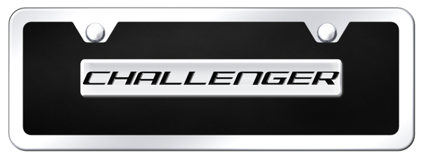 Dodge Challenger Name Acrylic Mini Kit - Chrome on Black License Plate - B.CHA.CBMK