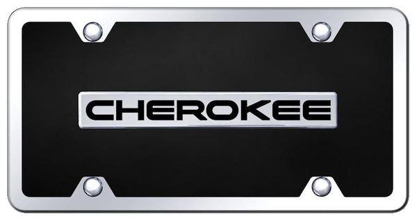 Jeep Cherokee Chrome & Black Acrylic Plate + Frame Kit License Plate - B.CHE.CBK