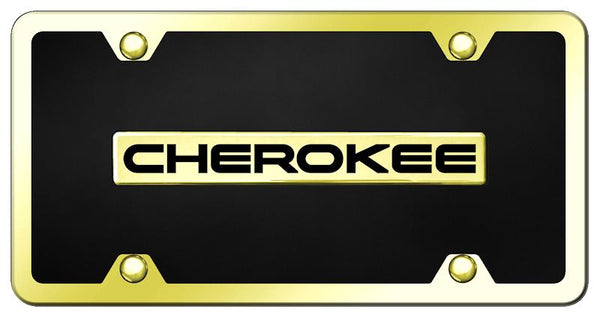 Jeep Cherokee Gold & Black Acrylic Plate + Frame Kit License Plate - B.CHE.GBK