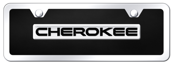 Jeep Cherokee Name Acrylic Mini Kit - Chrome on Black License Plate - B.CHE.CBMK