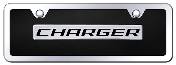 Dodge Charger Chrome & Black Acrylic Mini Plate + Frame Kit License Plate - B.CHG.CBMK