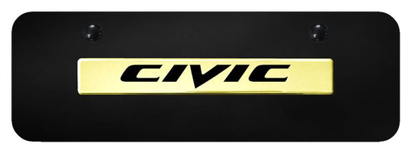 Honda Civic Gold & Black Acrylic Mini Plate License Plate - B.CIV.GBM