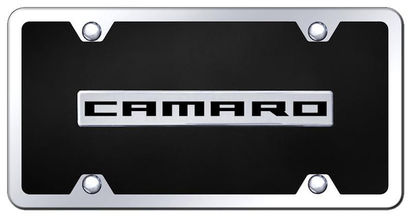 Chevrolet Camaro Chrome & Black Acrylic Plate + Frame Kit License Plate - B.CMR.CBK