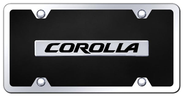 Toyota Corolla Chrome & Black Acrylic Plate + Frame Kit License Plate - B.COR.CBK