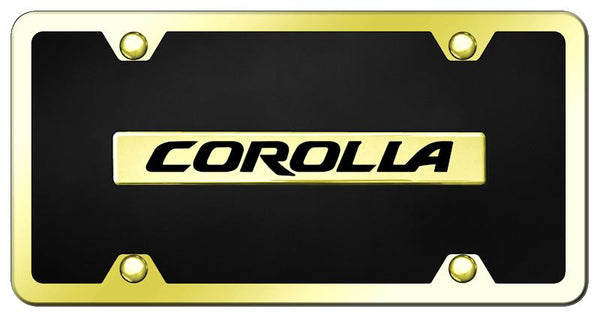 Toyota Corolla Gold & Black Acrylic Plate + Frame Kit License Plate - B.COR.GBK