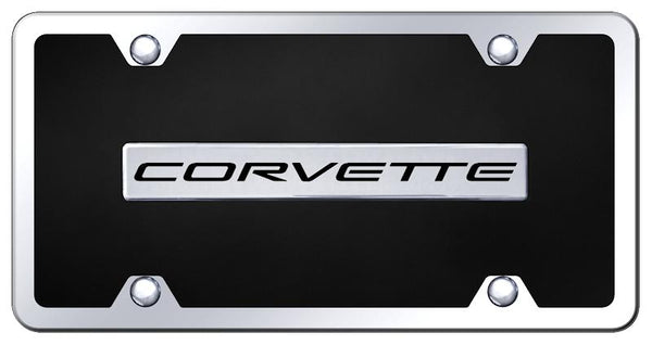 Chevrolet Corvette C5 Chrome & Black Acrylic Plate + Frame Kit License Plate - B.COV5.CBK