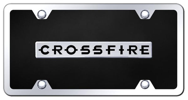 Chrysler Crossfire Chrome & Black Acrylic Plate + Frame Kit License Plate - B.CRO.CBK