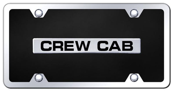 Nissan Crew Cab Chrome & Black Acrylic Plate + Frame Kit License Plate - B.CRW.CBK