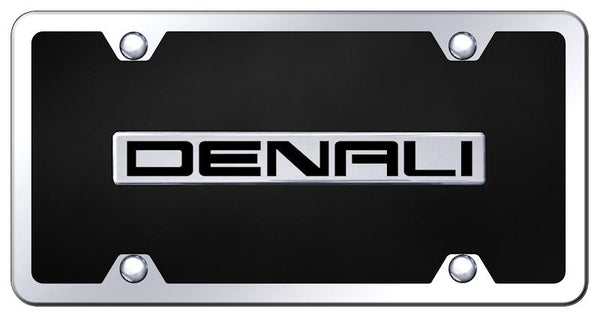 GMC Denali Chrome & Black Acrylic Plate + Frame Kit License Plate - B.DEN.CBK