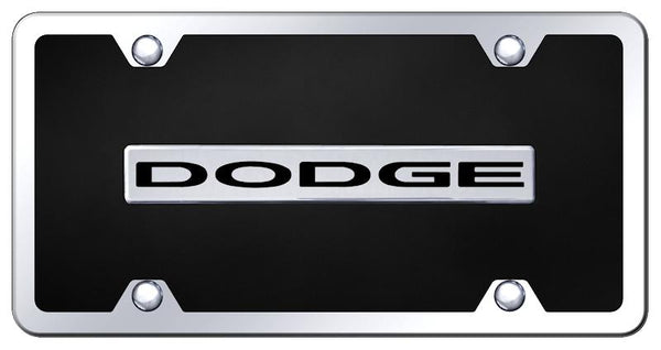 Dodge Dodge Chrome & Black Acrylic Plate + Frame Kit License Plate - B.DOD.CBK