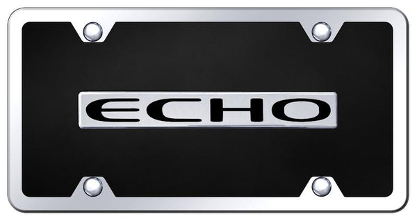 Toyota Echo Chrome & Black Acrylic Plate + Frame Kit License Plate - B.ECH.CBK