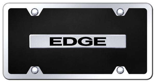 Ford Edge Chrome & Black Acrylic Plate + Frame Kit License Plate - B.EDG.CBK