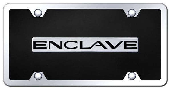 Buick Enclave Chrome & Black Acrylic Plate + Frame Kit License Plate - B.ENC.CBK