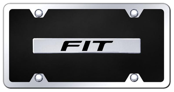 Honda Fit Chrome & Black Acrylic Plate + Frame Kit License Plate - B.FIT.CBK