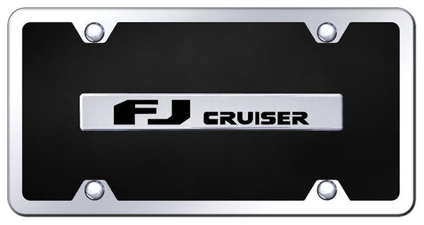 Toyota FJ Cruiser Chrome & Black Acrylic Plate + Frame Kit License Plate - B.FJC.CBK