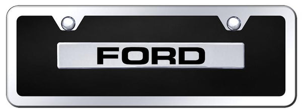 Ford Ford Chrome & Black Acrylic Mini Plate + Frame Kit License Plate - B.FOR.CBMK